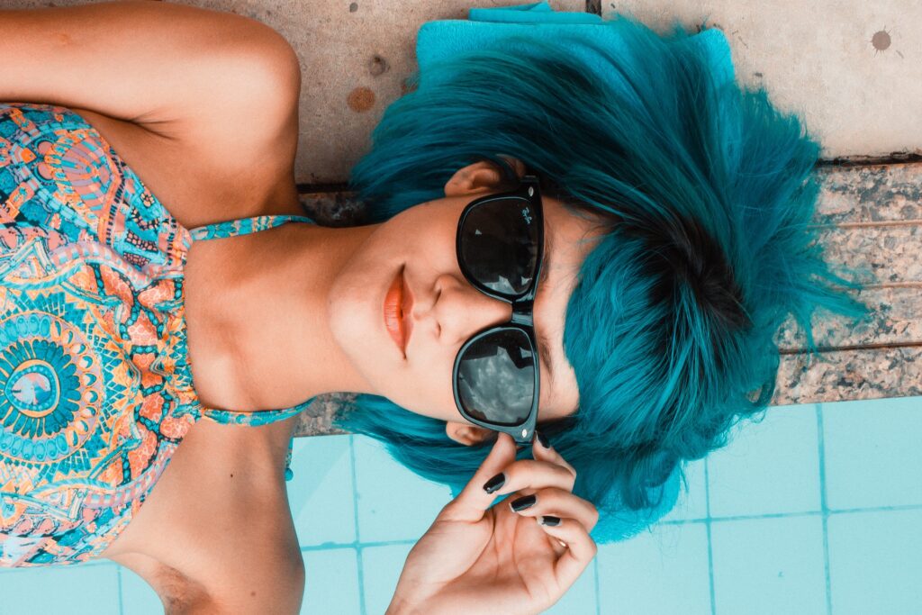 girl with blue hair