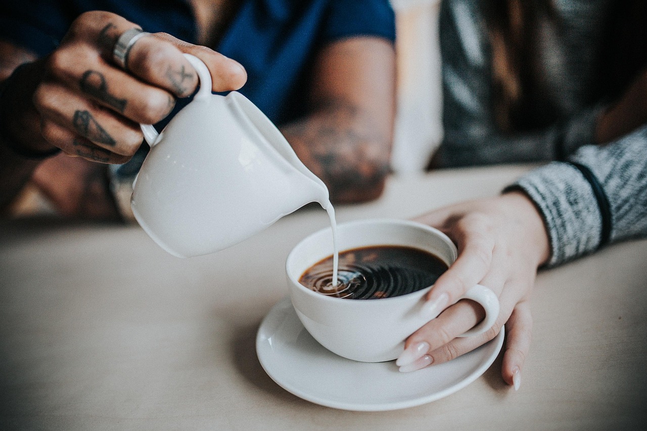People drinking coffee and talking